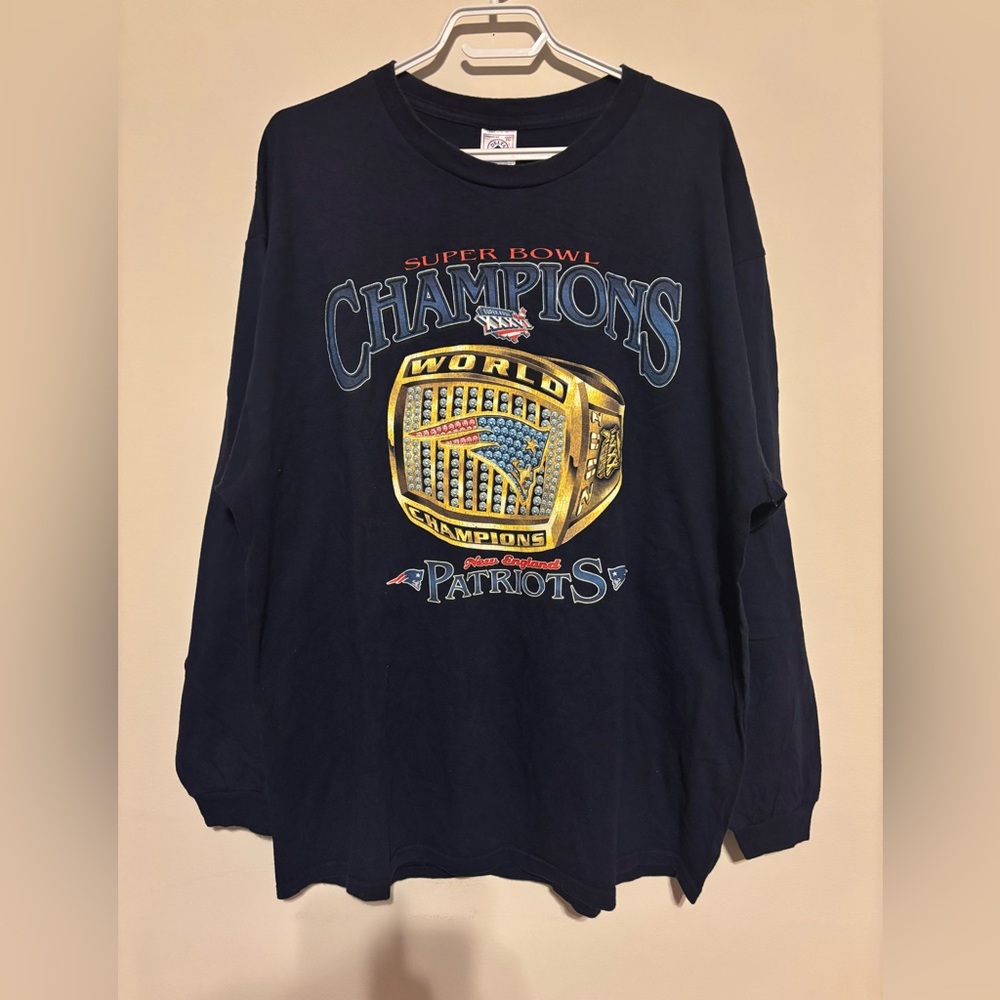 Men’s Vintage New England Patriots Super Bowl 36 Champs long sleeve tee size 2XL